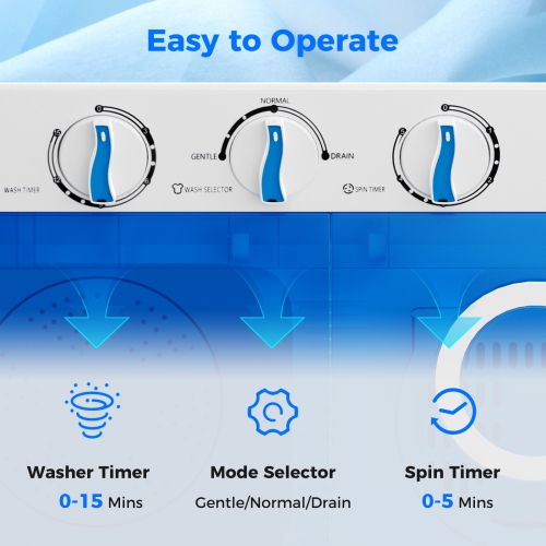 Costway Portable Washing Machine 17.6 lbs Twin Tub Laundry Washer with Drain Pump