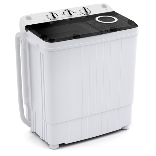 COSTWAY  Portable Washing Machine 17.6 Lbs Twin Tub Laundry Washer With Drain Pump