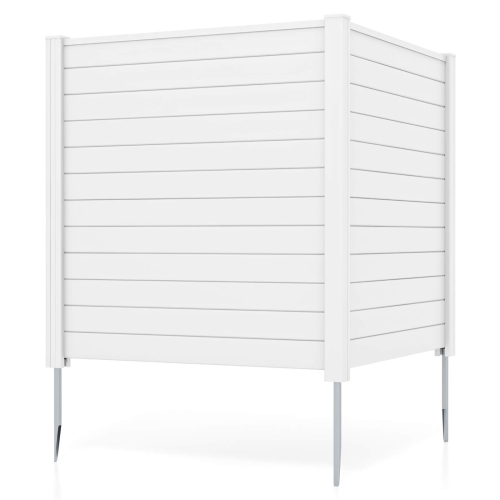 Image 1 de 10.. Panneaux de clôture en PVC avec piquets en métal de 48 L x 48 H po pour l'extérieur de Costway