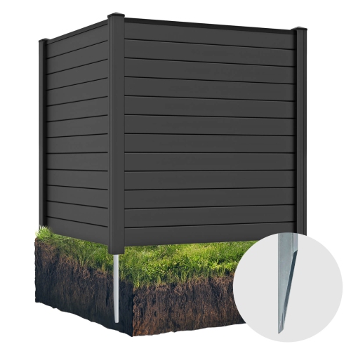 Costway Outdoor 48"L x 48"H PVC Privacy Fence Panels with Metal Ground Stakes