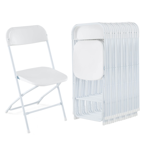 Image 1 of 9.. Costway 20 Pack Metal Folding Chairs with Plastic Seat & Back Heavy-Duty Metal Frame