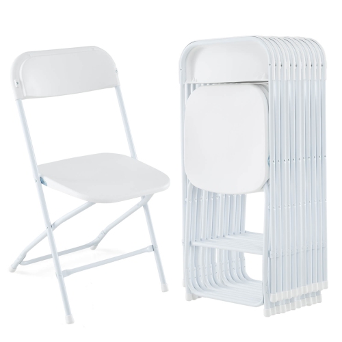 COSTWAY  12 Pack Metal Folding Chairs With Plastic Seat & Back Heavy-Duty Metal Frame