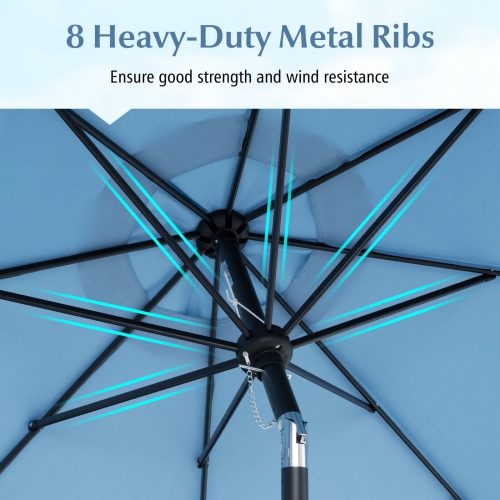 Costway 9 FT Patio Umbrella 2-Tier Market Table Umbrella with Sun-Protective Canopy