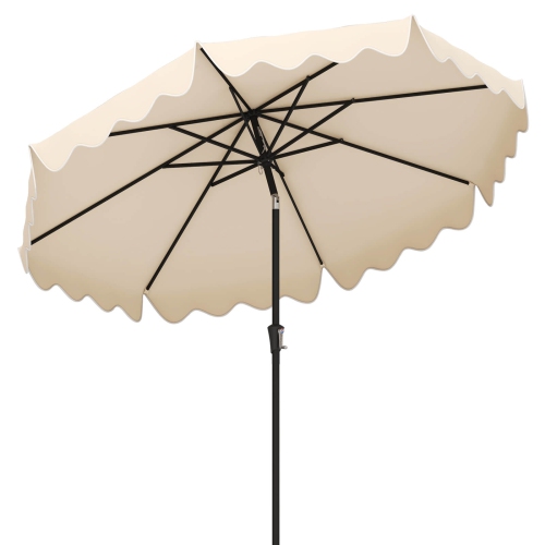 Image 1 of 10.. Costway 9 FT Patio Umbrella 2-Tier Market Table Umbrella with Sun-Protective Canopy