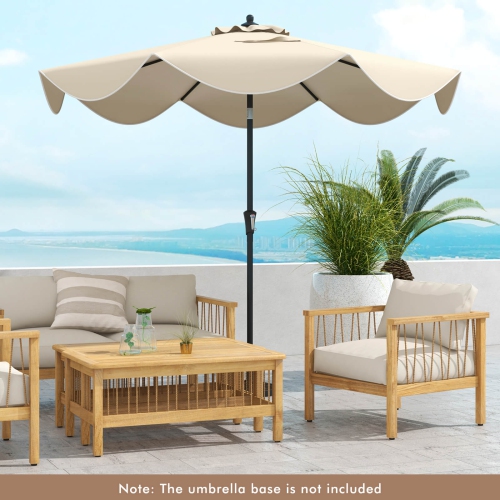 Costway 9 FT Patio Umbrella 2-Tier Market Table Umbrella with Crank Handle & 8 Ribs