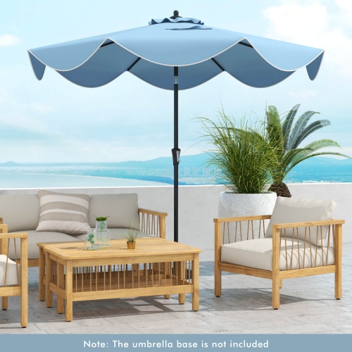 Costway 9 FT Patio Umbrella 2-Tier Market Table Umbrella with Crank Handle & 8 Ribs