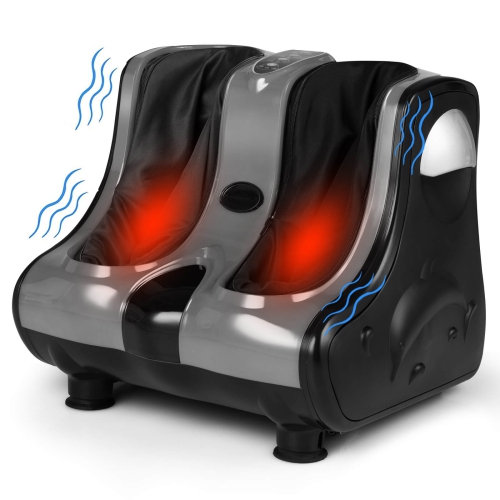 Image 1 de 10.. Appareil de massage pour les pieds et les mollets de Costway avec vibrations thermiques pétrissage profond massage shiatsu des pieds - Gris