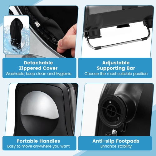 Appareil de massage pour les pieds et les mollets de Costway avec vibrations thermiques pétrissage profond massage shiatsu des pieds - Gris