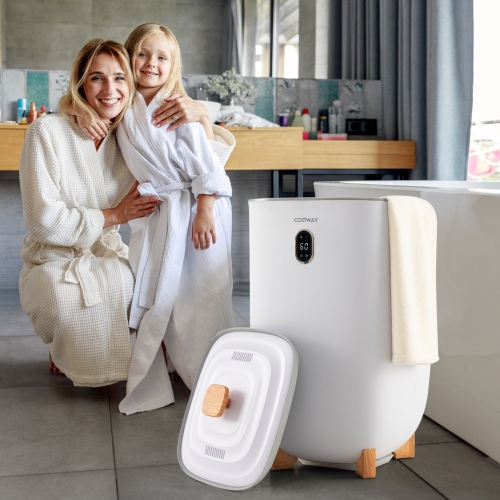 Cosytway 35L Large Towel Warmer Bucket Home Towel Warmer for Wet Tower White