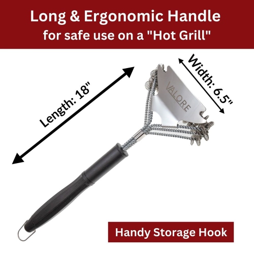 Valore 16' Bristle Free BBQ Brush and Scraper