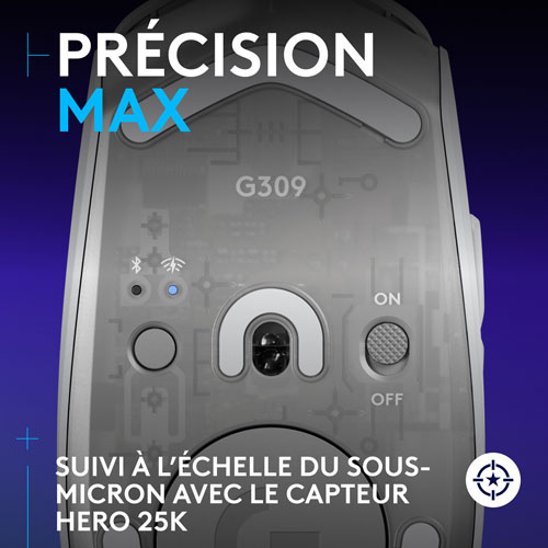 Logitech G309 LIGHTSPEED 25600 DPI Wireless Optical Gaming Mouse - White