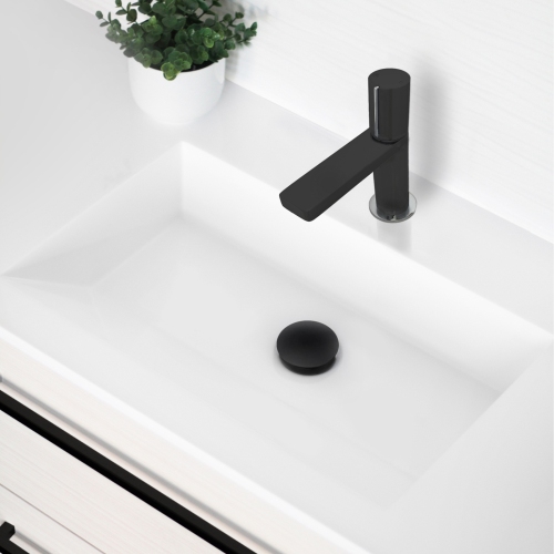 OPEN BOX A - Single Handle Modern Bathroom Faucet in Matte Black Finished B-104NC