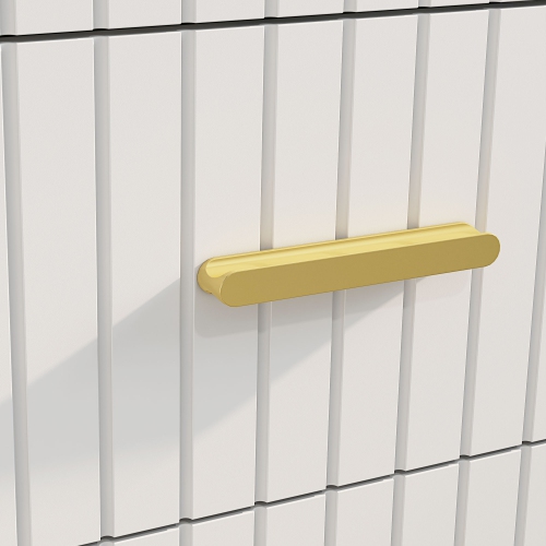 HOMCOM Dresser for Bedroom with 3 Drawers, Modern Chest of Drawers, Wood Storage Cabinet with Gold Aluminium Legs, White