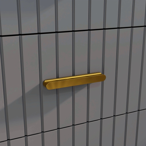 HOMCOM Dresser for Bedroom with 4 Drawers, Modern Chest of Drawers, Wood Storage Cabinet with Gold Aluminium Legs, Dark Grey