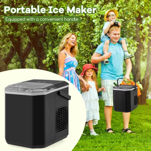 Costway Countertop Ice Maker Portable Ice Making Machine 6-13 Mins 9 Ice 26.5 lbs/24 Hrs
