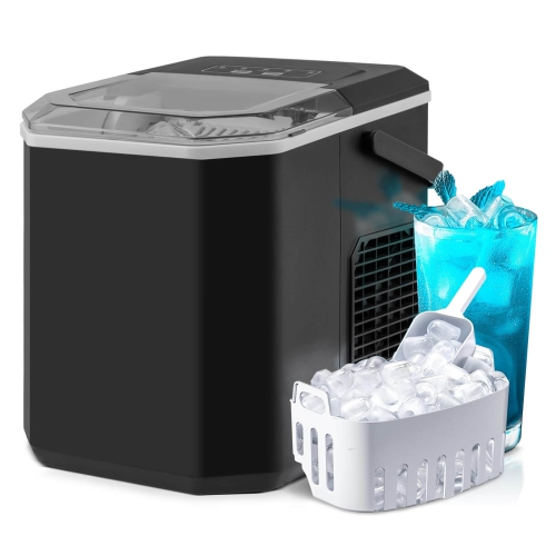 Costway Countertop Ice Maker Portable Ice Making Machine 6-13 Mins 9 Ice 26.5 lbs/24 Hrs