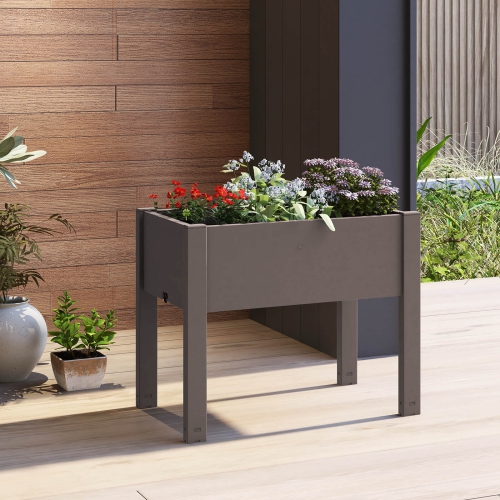 Costway Raised Garden Bed with Water Level Indicator Drainage Hole for Vegetables Outdoor