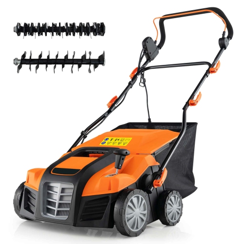 IRONMAX 16-Inch Electric Dethatcher & Scarifier 15A 2-In-1 Lawn Dethatcher