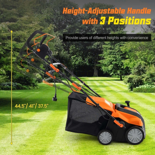 IRONMAX 16-Inch Electric Dethatcher & Scarifier 15A 2-In-1 Lawn Dethatcher