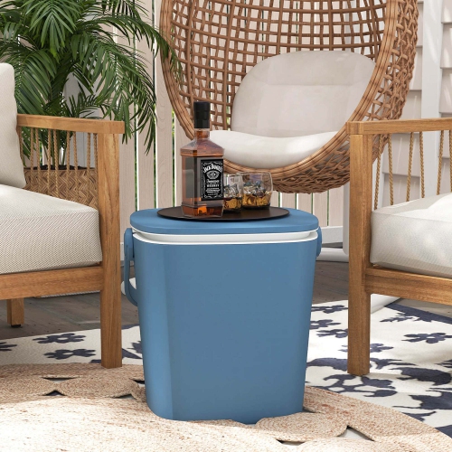 Costway 4 Gallon Portable Cooler Bar Table with Handle Bottle Opener & Lift Top Lid