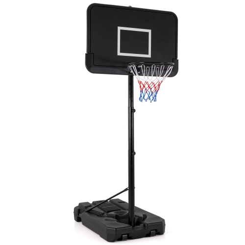 Gymax 6.5-10 FT Adjustable Portable Basketball Hoop w/ 44 Inch Shatterproof Backboard