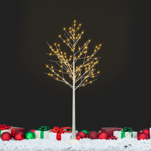 6ft bouleau artificiel à DEL, plantes artificielles pour décoration intérieure et extérieure, décoration de Noël de mariage