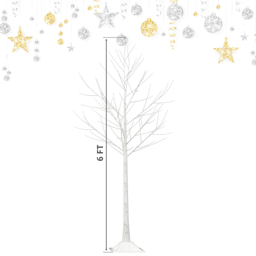 6ft bouleau artificiel à DEL, plantes artificielles pour décoration intérieure et extérieure, décoration de Noël de mariage