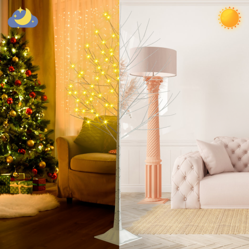 6ft bouleau artificiel à DEL, plantes artificielles pour décoration intérieure et extérieure, décoration de Noël de mariage