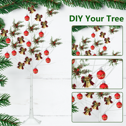 6ft bouleau artificiel à DEL, plantes artificielles pour décoration intérieure et extérieure, décoration de Noël de mariage