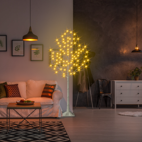 6ft bouleau artificiel à DEL, plantes artificielles pour décoration intérieure et extérieure, décoration de Noël de mariage