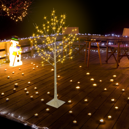 6ft bouleau artificiel à DEL, plantes artificielles pour décoration intérieure et extérieure, décoration de Noël de mariage