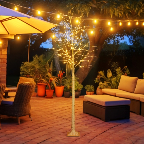 8ft bouleau artificiel à DEL pour décoration intérieure et extérieure, décoration de Noël de mariage