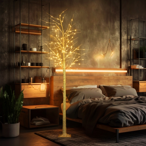 8ft bouleau artificiel à DEL pour décoration intérieure et extérieure, décoration de Noël de mariage