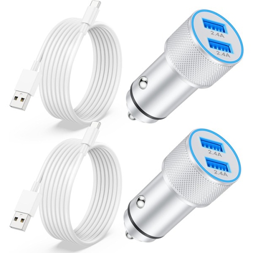 WIDAQUO ‎18.3 x 10.2 x 2.8 cm iPhone 15 Car Charger and 2 Pack USB Car Charger White