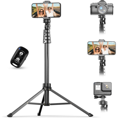 UBEESIZE  9.68 X 7.8 X 43.94 Cm Phone Tripod & Selfie Stick, Wireless Remote Control Camera Tripod Stand With Phone Holder In Black