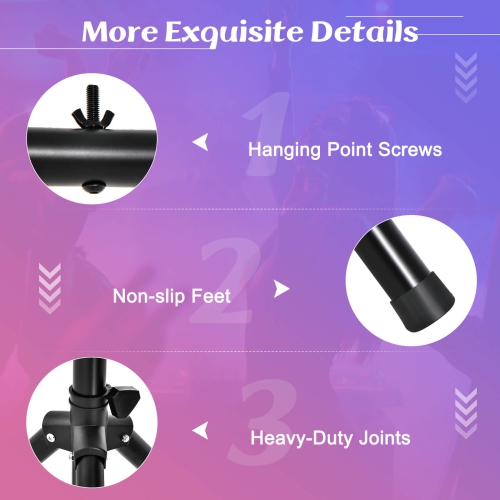 Trépied audio avec pied d'éclairage de 6,1 à 11,5 pi à hauteur réglable de Costway Pro capacité de 100 LB