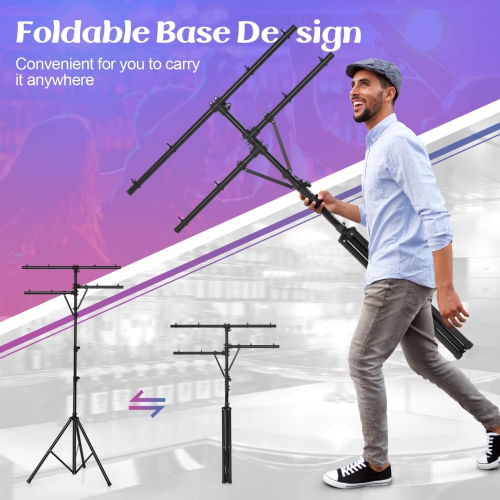 Trépied audio avec pied d'éclairage de 6,1 à 11,5 pi à hauteur réglable de Costway Pro capacité de 100 LB