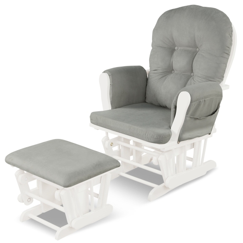 Ensemble fauteuil coulissant et pouf Relax avec coussin de Baby Nursery