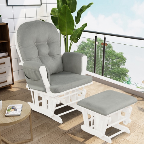 Ensemble fauteuil coulissant et pouf Relax avec coussin de Baby Nursery