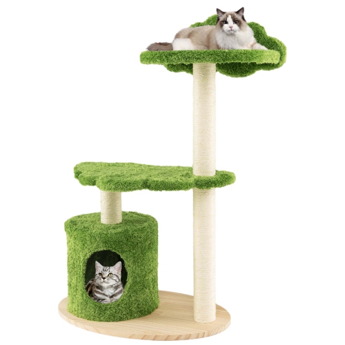 Costway 38" Cute Cat Tree Cat Condo Furniture with Fully Wrapped Sisal Scratching Posts