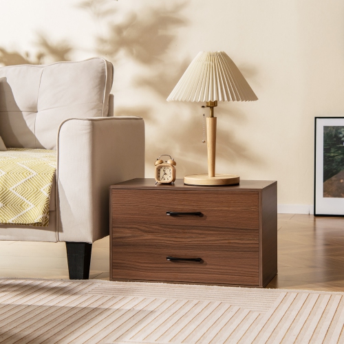 Gymax 2PCS 2-Drawer Stackable Storage Dresser Organizer w/ Anti-topping Device