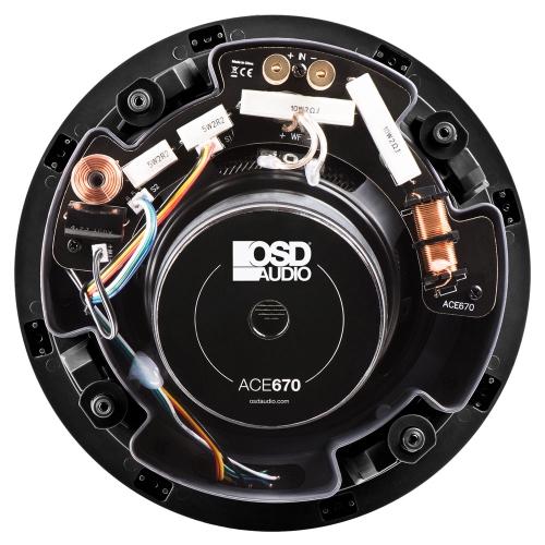 OSD ACE670 6.5" Angled Trimless LCR In-Ceiling Speaker, 1" Pivoting Tweeter Dolby Atmos Ready