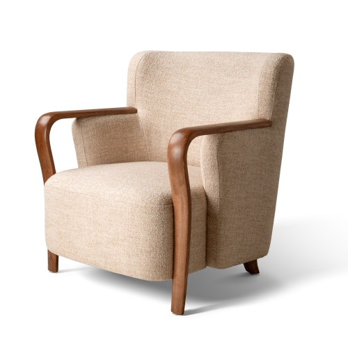 Valencia Emma Wood Accent Chair Warm Beige