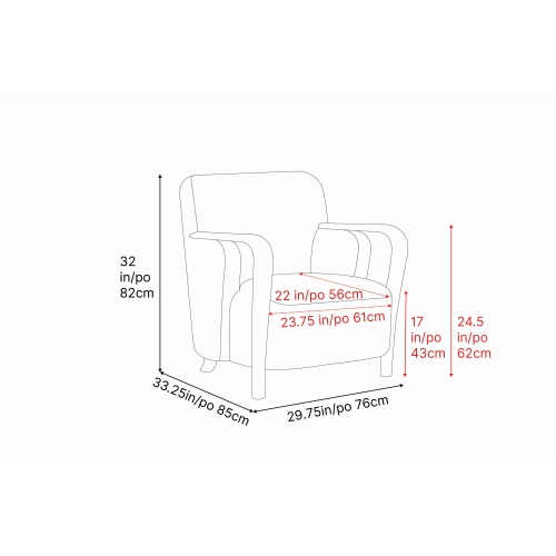 Valencia Emma – Fauteuil d’appoint en bois, beige chaud