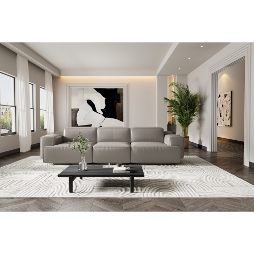 Valencia Valentina Nappa 11000 Leather Recliner Sofa Three Seats Light Grey