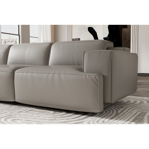 Valencia Valentina Nappa 11000 Leather Recliner Sofa Three Seats Light Grey