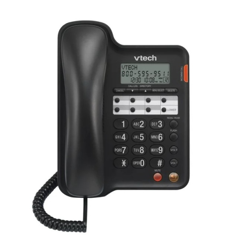 Boîte ouverte - haut-parleur mains libres avec fil CD1153-BK et identification de l'appelant de Vtech - Noir, CD1153