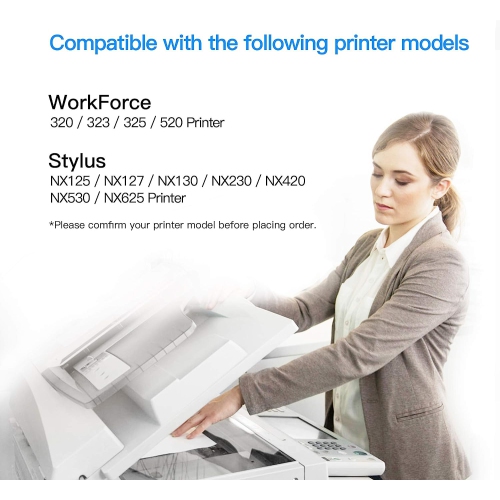 4BK Compatible Ink Cartridge Replacement for Epson 125 T125 to use for Workforce 320 323 325 520 Stylus NX125 NX230 NX625 NX127 NX130 NX420 NX530