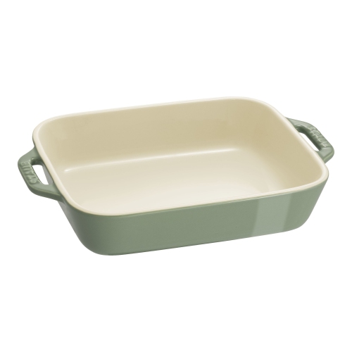 STAUB Ceramique 1.1 L Ceramic Rectangular Baking Dish, Eucalyptus