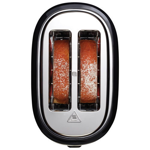 Grille-pain à fentes très larges de Hamilton Beach - 2 tranches - Noir/Acier inoxydable